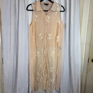 iJeans by Buffalo Sheer Peach sleeveless Duster